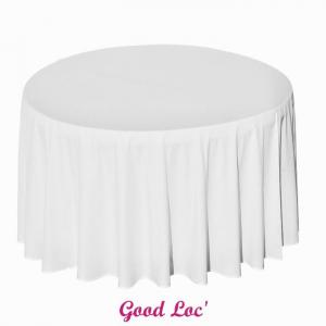 Location nappe ronde blanche polyester
